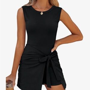 Trendy boutique Black Sleeveless Tie-Front Mini Dress